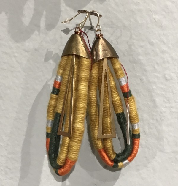 Yellow Onion Dyed Earrings by Jennifer Triolo
