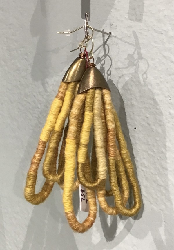 Marigold, Tumeric, Goldenrod, and Onion Dyed Earrings by Jennifer Triolo