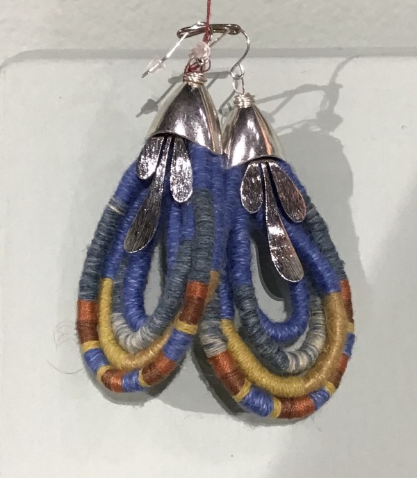 Indigo, Goldenrod, Onion Dyed Earrings by Jennifer Triolo