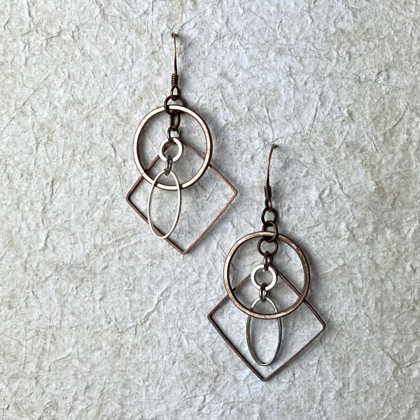 Circle Diamond Oval Earrings by Luann Roberts Smith