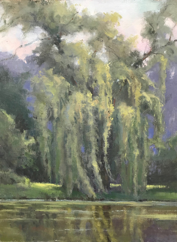 That Willow on the Shore of the Sugar River at Belleville (Framed original) by Jan Norsetter