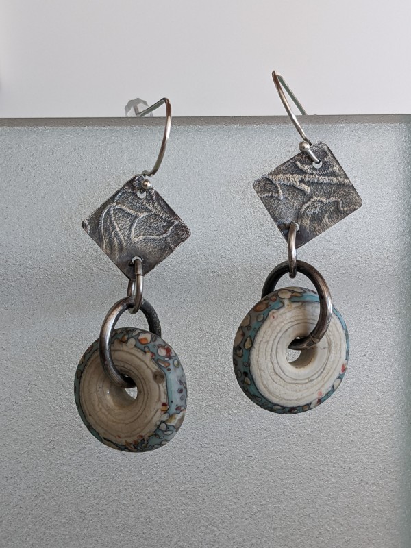 Silver/Blue Earrings by Susan Baez