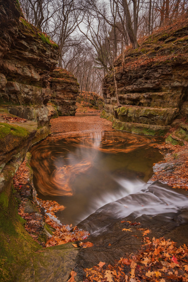 Pewit's Nest Fall (Framed) by Mike Murray