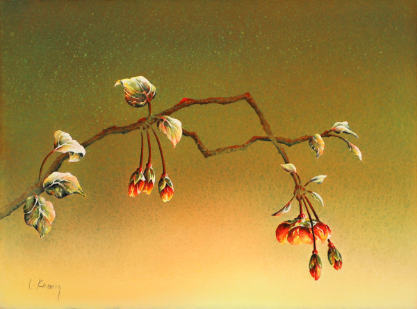 Plum Blossoms 5 (Framed Original) by Linda Koenig
