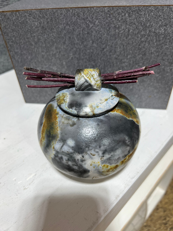 Sagger Raku Pot by Joe Clark
