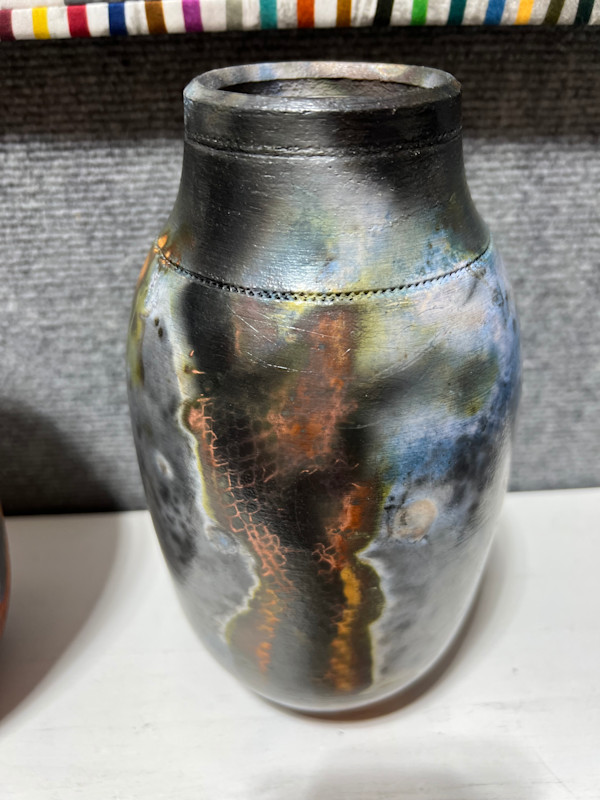 Sagger Raku Pot by Joe Clark