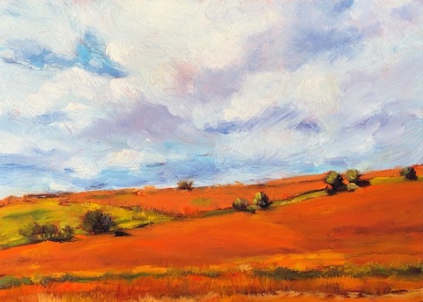 Soybean Fields Near Blue Mounds, WI (Framed original) by Jane Varda