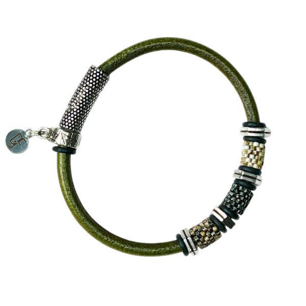 Picasso Green Tri-Bead Bracelet (Narrow) by Diana Ferguson