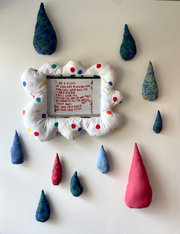 Untitled (Flood Quilt with Cloud Frame) by Jennifer Bastian
