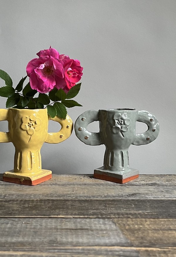 Handbuilt Vase with Flat Handles by Alyssa Martz