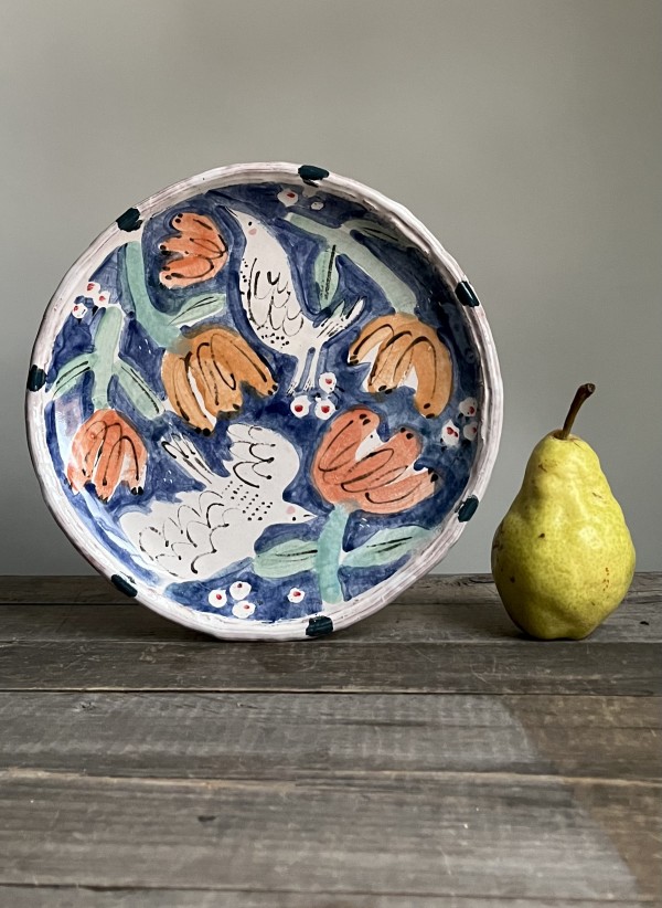 Plate with Birds and Flowers by Alyssa Martz