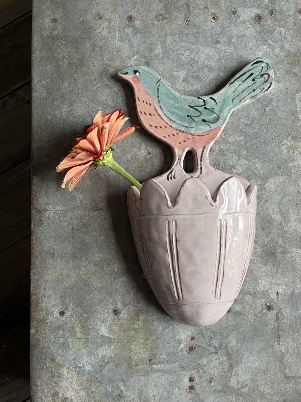 Green Bird Vase by Alyssa Martz