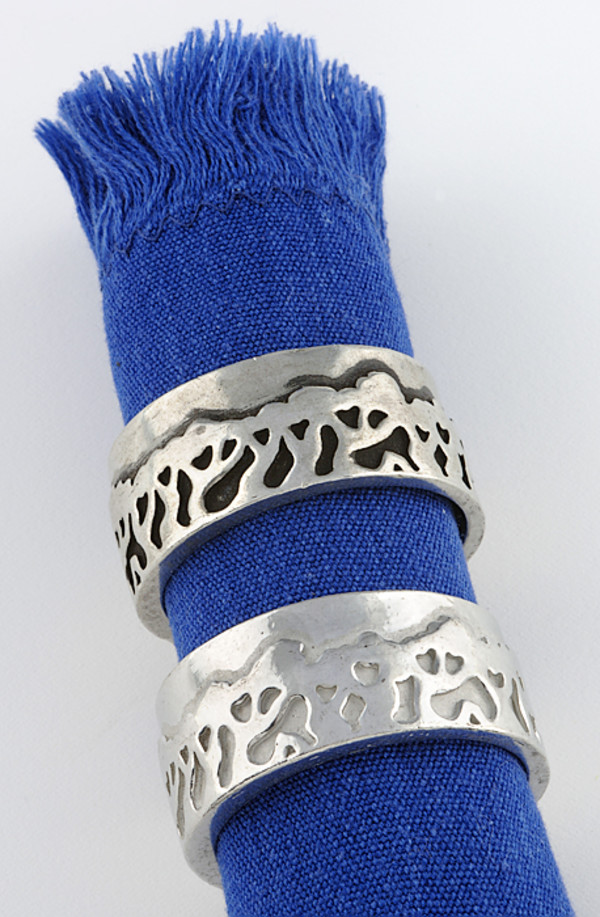 Pewter Napkin Rings with Tree Detail (sold individually) by Georgia Weithe