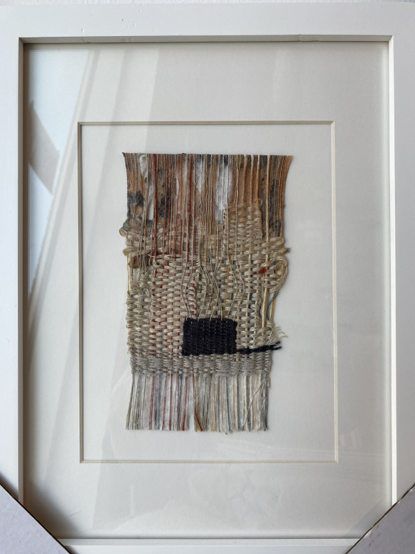 Small framed linen weaving by Hannah O'Hare Bennett