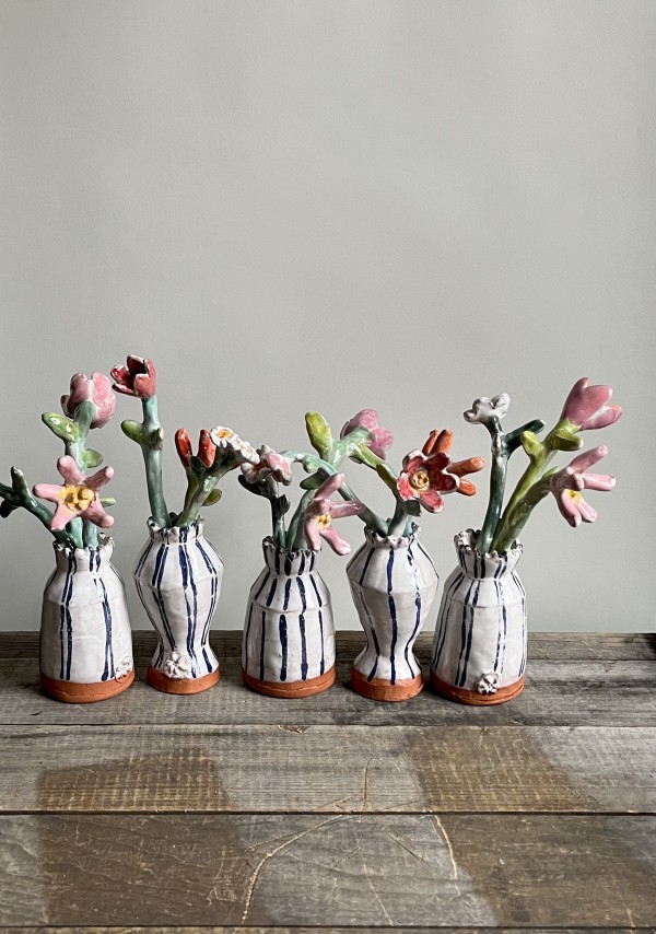Small Vase with Bouquet Sculpture by Alyssa Martz