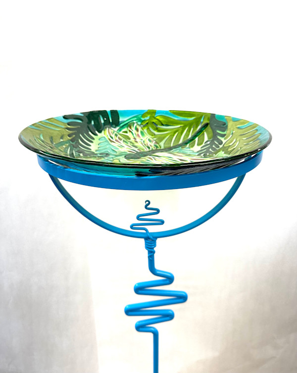 Lightning Bolt Bird Bath (blue) by Nana Schowalter