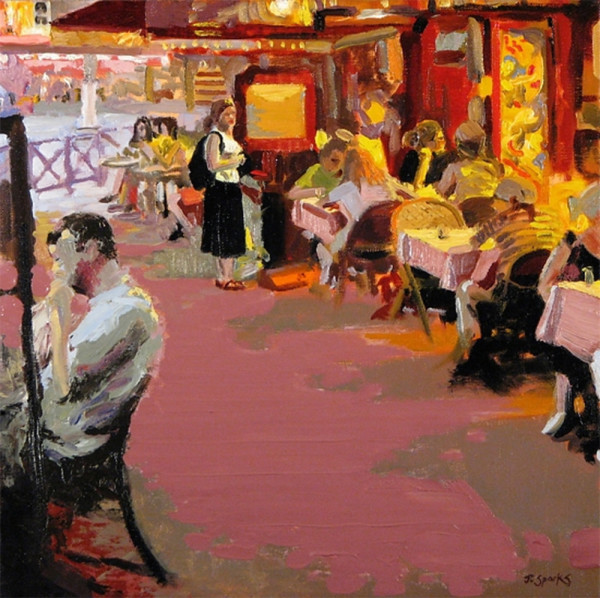 Waiting for Him at the Cafe Rue de Battignolles by Jeffery Sparks