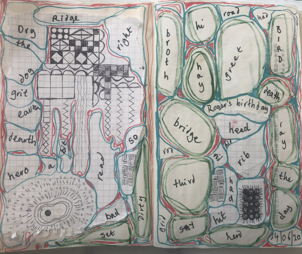 Chemo treatment diary, page #5-6, 24 June 2020 (Anagram game), Image 1.