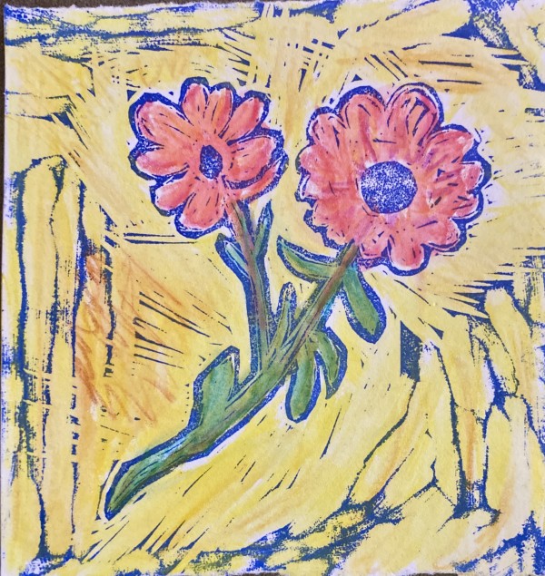 Alpine Buttercup with watercolor pencils