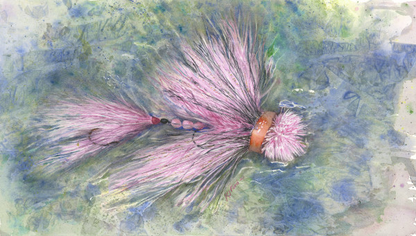 Hooked on Pink Musky Fly by Katherine J Ford