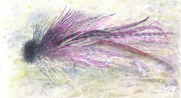 Purple Flash Musky Fly by Katherine J Ford