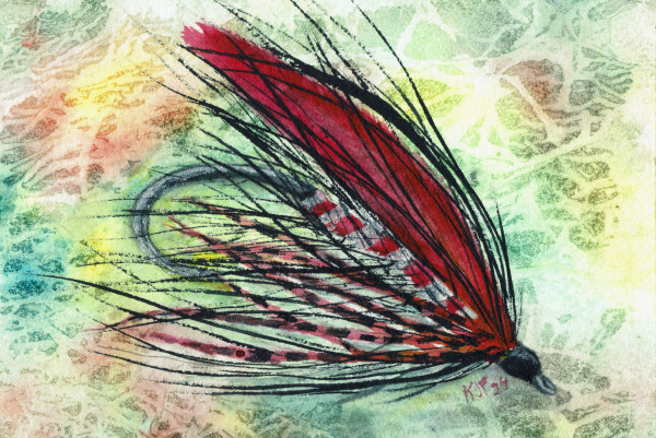 Red Mahoney Style Fly by Katherine J Ford