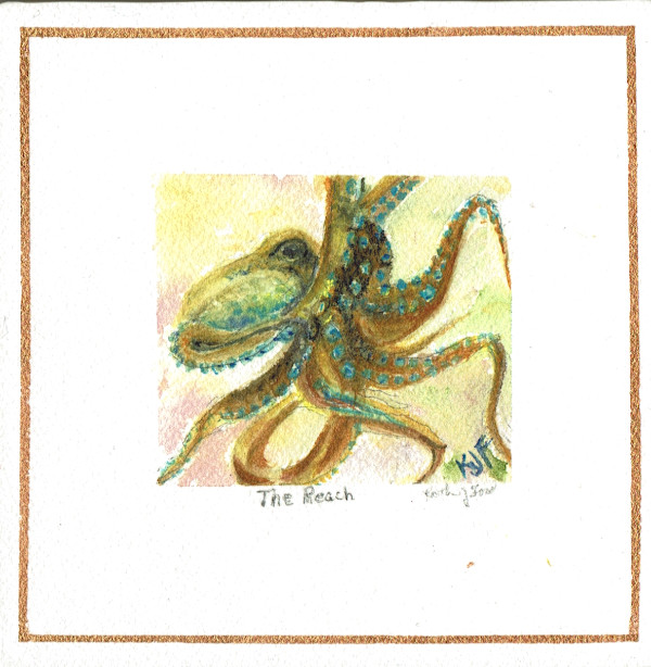 The Reach  Watercolor Octopus by Katherine J Ford, Image 1.