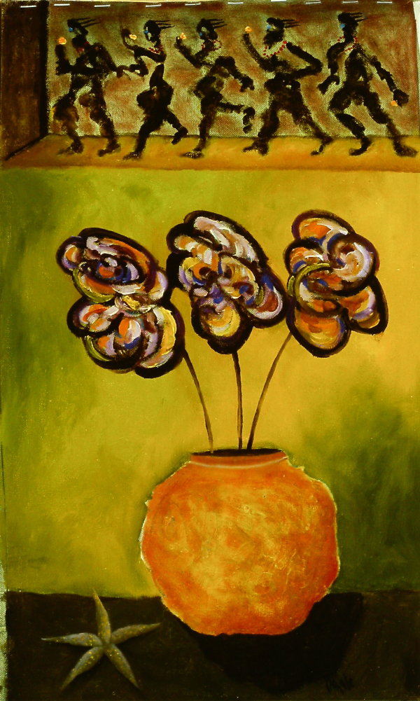 Floral with 5 Personnage by Clemente Mimun