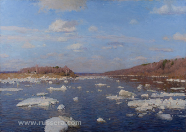 Ice drift. Village Polenovo by Vasily Hudyakov