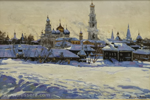 Lavra (Monastery). Frosty Day by Vasily Kuraxa