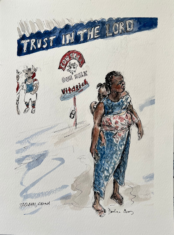 Woman With Baby Waiting For Bus by Darline Braz