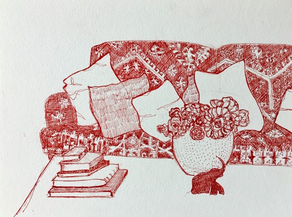 Red interior by Marina Marinopoulos