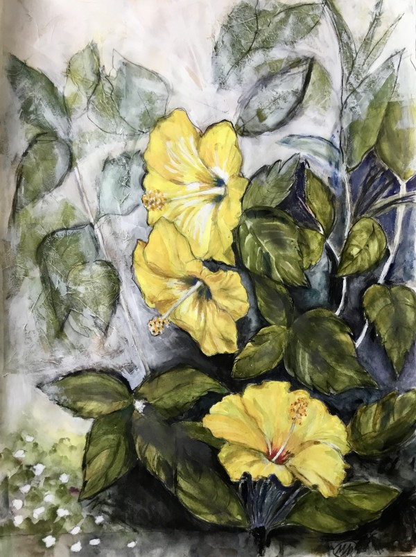 Yellow hibiscus by Marina Marinopoulos