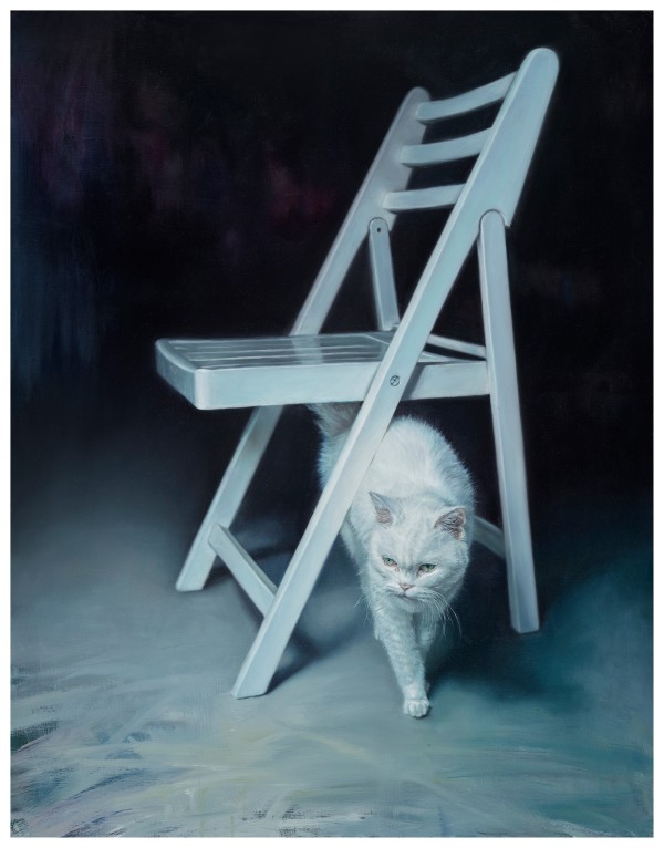 白色的椅子和貓 White Chair & Cat by 林宏信 LIN Hung-Hsin