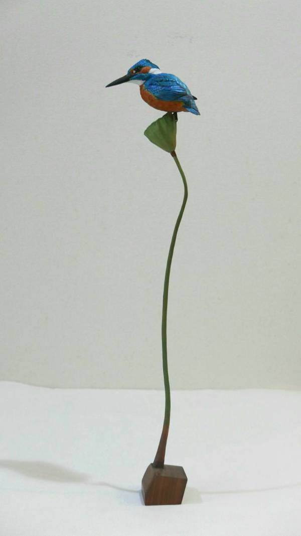 蓮藕上的翠鳥 Kingfisher on the Lotus Root by 門永哲郎 TETUROU Kadonaga
