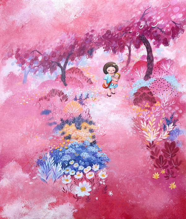 妹妹背著洋娃娃 Sister Carrying a Doll on Her Back by 陳盈帆 CHEN Yvonne