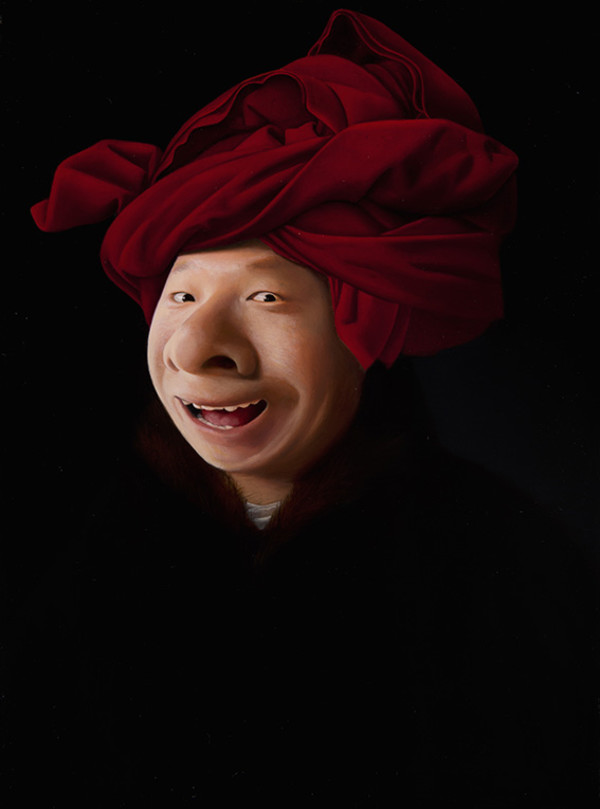 Mr. Big Nose in a Turban 戴紅帽的大鼻子 by 盧昉 LU Fang