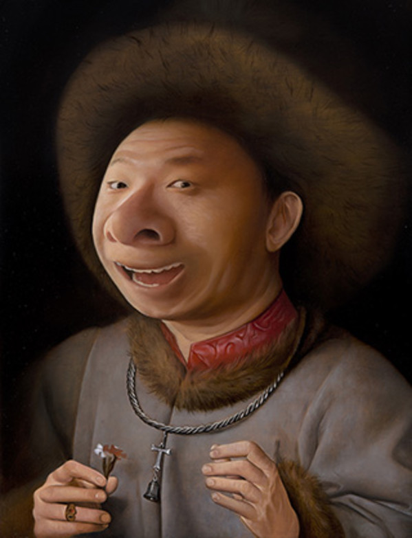 拿石竹花的大鼻子 Portrait of Mr. Big Nose with Carnation by 盧昉 LU Fang