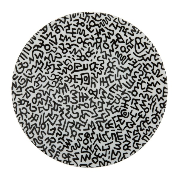 凱斯哈林"Black Pattern"瓷盤 Keith Haring " Black Pattern" plate by Keith Haring