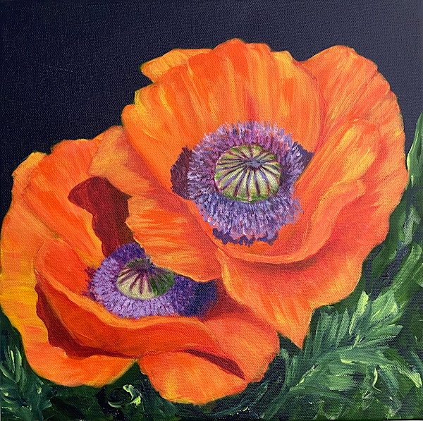 Orange Poppies by Leslie Cline