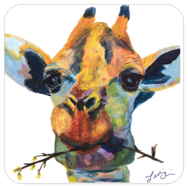 Coaster - giraffe - thankyou by Leslie Cline