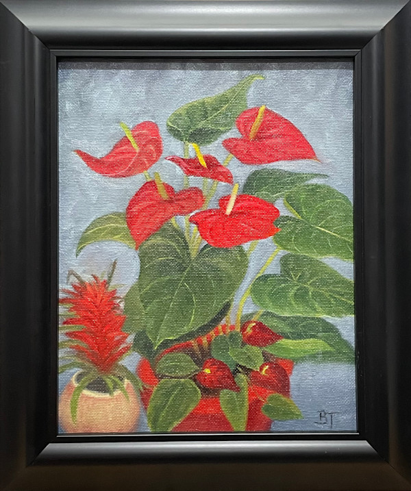 A Touch of Red (Anthurium & Bromeliad) by Barbara Teusink