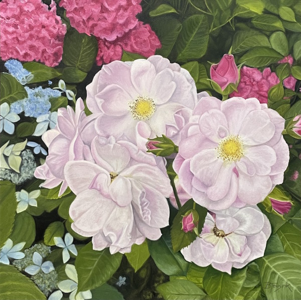 Roses & Hydrangeas (Floral Quartet #3) by Barbara Teusink