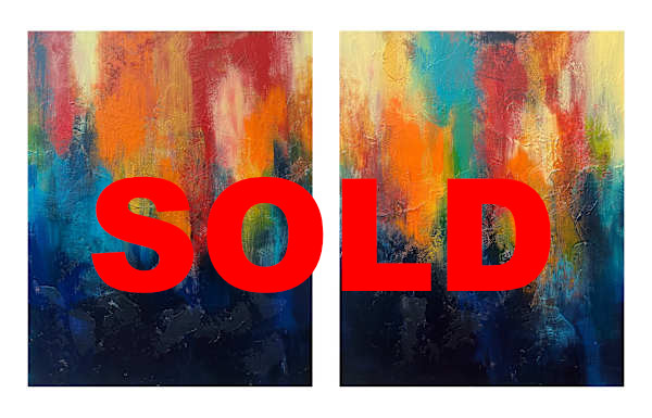 Sunset over the Trees (Diptych) by Jen Sterling, Image 2.