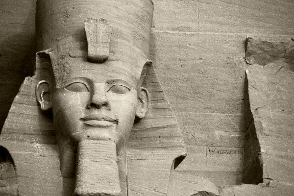 Wadsworth and the Collosal Statue of Ramses II, Abu Simbel, Egypt
