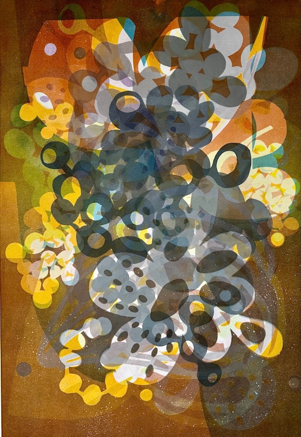Clustered Reflections (Yellow and Grey) by Taiko Chandler, Image 1.