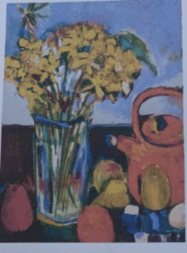 Daffodils and Kettle by Mari Lyons