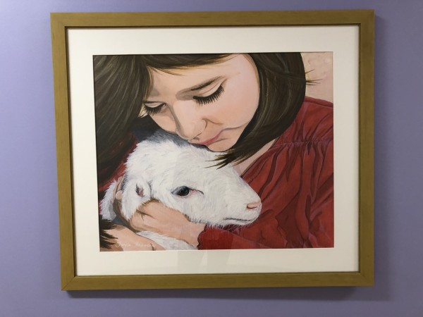 Girl and Lamb by Unknown