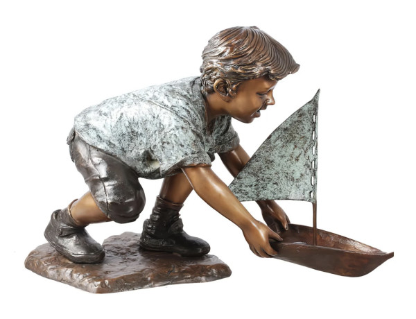 Boy with a Boat by Royal Bronze Studio