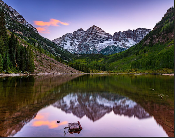 Dusk at Maroon Bells by Dale Burkett